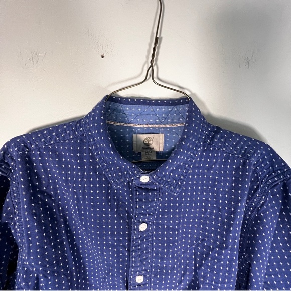 Timberland Shirt Men's Medium Blue/White Long Sleeve Button Down - Picture 2 of 7